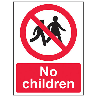 V Safety No Children Prohibited Access SignAdhesive Vinyl300X400mm (X3) from B&Q
