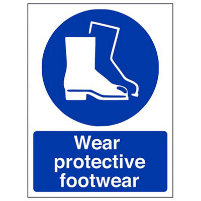 V Safety Wear Protective Footwear Ppe Safety SignAdhesive Vinyl150X200mm (X3) from B&Q