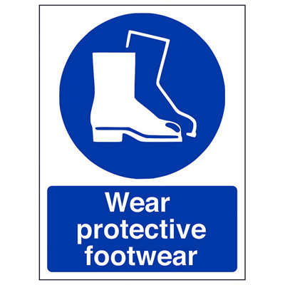 V Safety Wear Protective Footwear Ppe Safety SignAdhesive Vinyl300X400mm (X3) from B&Q