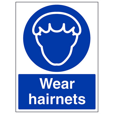 V Safety Wear Hairnets Catering Hygiene SignRigid Plastic300X400mm (X3) from B&Q