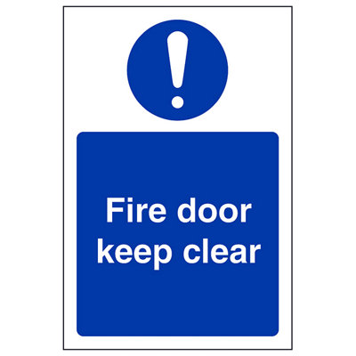 V Safety Fire Door Keep Clear Safety SignAdhesive Vinyl150X200mm (X3) from B&Q
