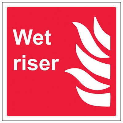 V Safety Wet Riser Fire Safety Equipment SignRigid Plastic100X100mm (X3) from B&Q
