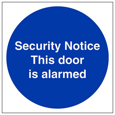 V Safety Security Notice This Door Is Alarmed SignRigid Plastic200X200mm (X3) from B&Q