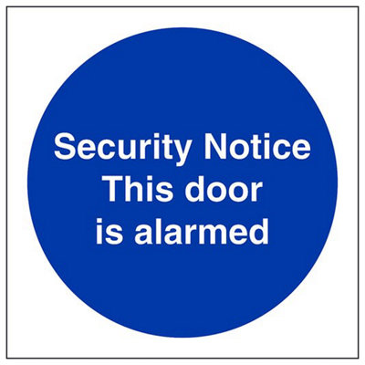 V Safety Security Notice This Door Is Alarmed SignAdhesive Vinyl100X100mm (X3) from B&Q
