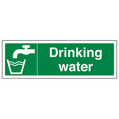 V Safety Drinking Water General Safety SignAdhesive Vinyl450X150mm (X3) from B&Q