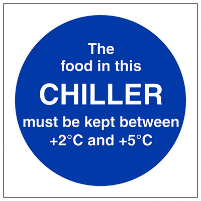 V Safety The Food In This Chiller Catering SignAdhesive Vinyl200X200mm (X3) from B&Q