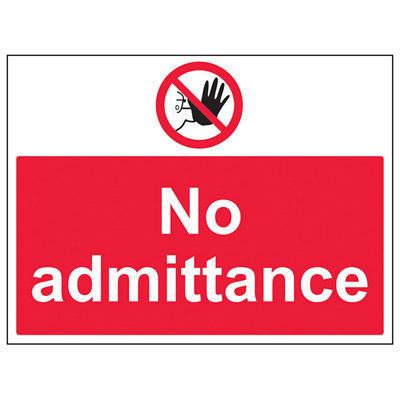 V Safety No Admittance Prohibition Access SignAdhesive Vinyl400X300mm (X3) from B&Q