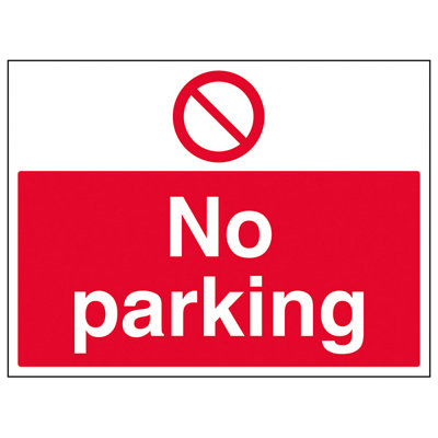 V Safety No Parking Prohibition Access SignRigid Plastic400X300mm (X3) from B&Q