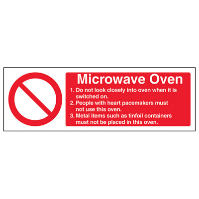V Safety Microwave Oven Catering Kitchen SignRigid Plastic300X100mm (X3) from B&Q
