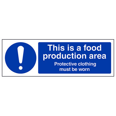 V Safety This Is A Food Production Area Catering SignAdhesive Vinyl300X100mm (X3) from B&Q