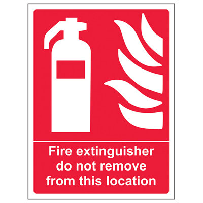 V Safety Fire Extinguisher Do Not Remove From Location SignRigid Plastic150X200mm (X3) from B&Q