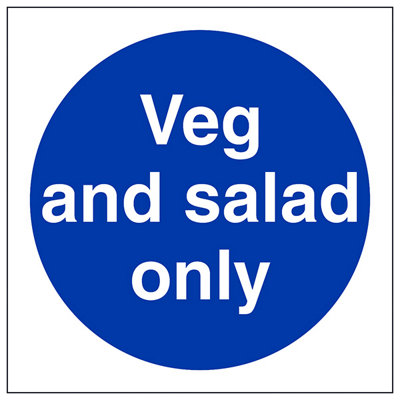 V Safety Veg And Salad Only Catering Safety SignRigid Plastic100X100mm (X3) from B&Q