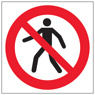 V Safety No Entry Logo Prohibited Access SignRigid Plastic200X200mm (X3) from B&Q
