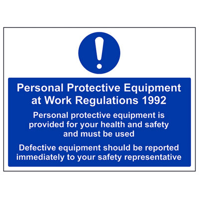 V Safety Ppe Provided For Health & Safety Must Be Used SignRigid Plastic600X450mm (X3) from B&Q