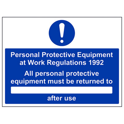 V Safety Ppe Must Be Returned To After Use SignRigid Plastic600X450mm (X3) from B&Q