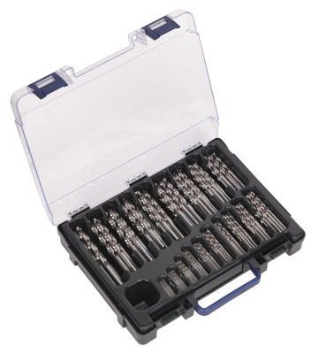  - Sealey Hss Fully Ground Drill Bit Assortment 1-10mm 170 Pieces Din 338 Dbs170Fg