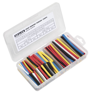 Sealey Heat Shrink Tubing Assortment 180Pc 50 & 100Mm Mixed Colours - Image 14