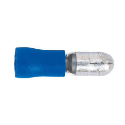 Sealey Bullet Terminal 5mm Male Electrical Blue Fits Cables 16-14 Awg 100Pk Bt11 from B&Q
