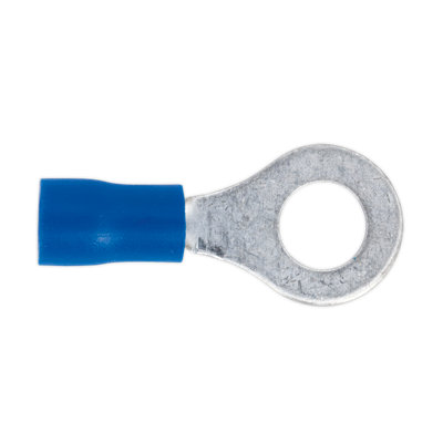 Sealey Easy Entry Ring Terminal 6.4mm Blue 1/4" For Cables 16-14 Awg X100 Bt26 from B&Q