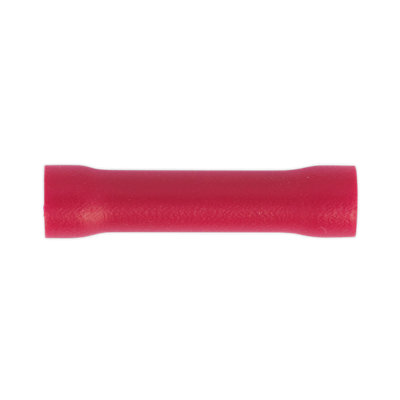 Sealey Butt Connector Wire Terminal 3.3mm Electrical Red Pack Of 100 Pieces Rt29