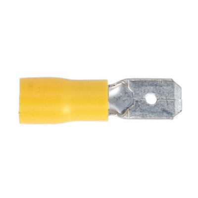 Sealey Push-On Terminal 6.3mm Male Yellow Pack Of 100 Yt15 from B&Q