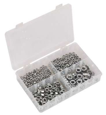  - Sealey Steel Nut Assortment 370Pc M5-M10 Metric Ab028Sn