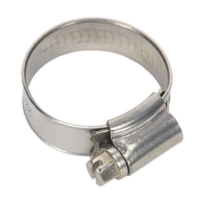 B&Q -  Hose Clip Stainless Steel Size 22-32mm Din 3017 Pack Of 10 Shcss0X