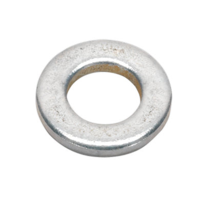 B&Q -  Flat Washer M6 X 12mm Form A Zinc Din 125 Pack Of 100 Silver Fwa612