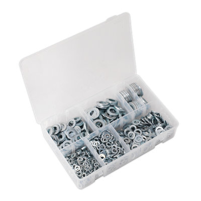 B&Q -  Flat Washer Assortment 1070 Pieces M5-M16 Form A Metric Din 125 Ab055Wa