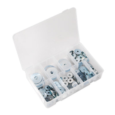 Sealey Repair Washer Assortment 240 Pieces M5-M10 Metric Zinc Plated Ab059rw