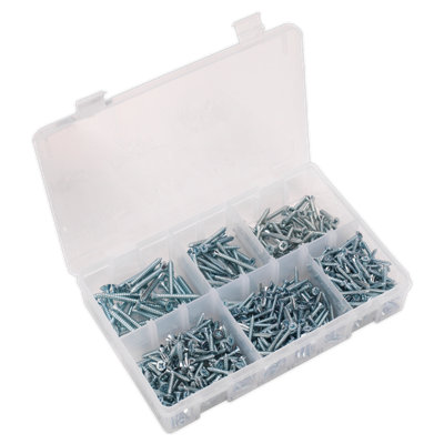 Sealey Self Tapping Screw Assorted 510 Pieces Countersunk Pozi Zinc Din 7982 from B&Q