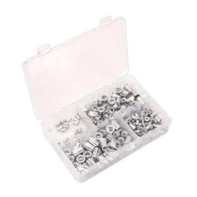 B&Q -  Threaded Insert Rivet Nut Assortment 200 Pcs M4-M8 Splined Metric Ab073Ti