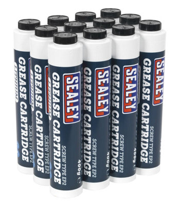 Sealey Screw-Type Ep2 Lithium Grease Cartridge 400G Pack Of 12 Scs108 from B&Q