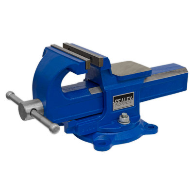 B&Q -  125mm Quick Action Swivel Base Sg Iron Vice With Built-In Anvil Qave125
