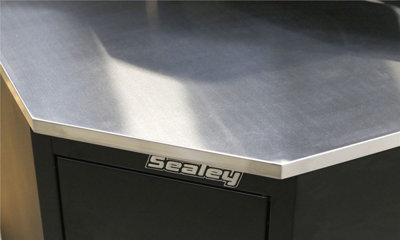 Sealey Stainless Steel Corner Worktop For Modular Corner Floor Cabinet - Image 13