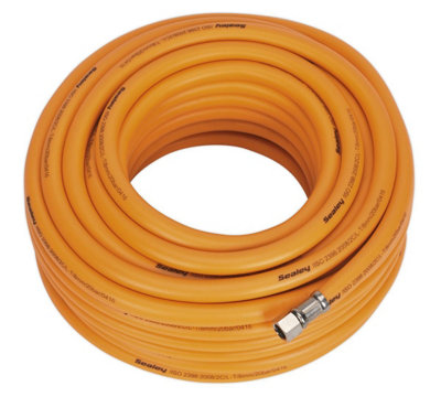 B&Q Sealey Air Hose X 8Mm Hybrid High-Visibility With 1/4"Bsp Unions 20M