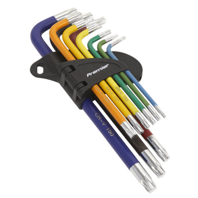 Sealey Trx-Star Key Set 9Pc Colour-Coded Long (Sealey Ak7193)