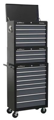 Sealey Tool Chest Combination 16 Drawer With Ball-Bearing SlidesBlack/grey Ap35Stack from B&Q