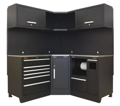 Sealey Premier 1.7M Corner Storage SystemStainless Worktop Apmscombo6Ss from B&Q