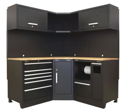 Sealey Premier 1.7M Corner Storage SystemOak Worktop Apmscombo6W from B&Q