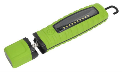 B&Q Sealey Cordless 360 Degree 10 Led Rechargeable Inspection Lamp Li-Ion Led360g Green