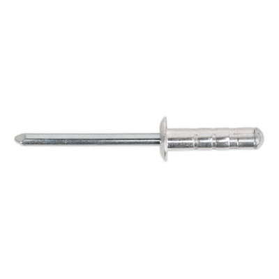 B&Q Sealey Aluminium Multi-Grip Rivet Standard Flange 4.8 X 13Mm Pack Of 200 Rm4813s
