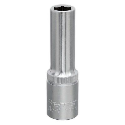 B&Q -  Walldrive Socket 11mm Deep 1/2" Square Drive Chrome Vanadium Steel S1211D