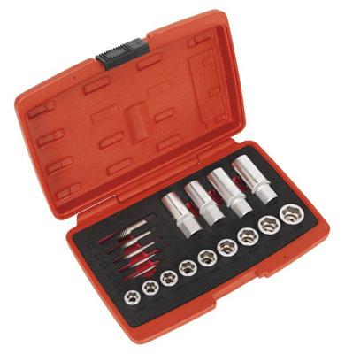 B&Q Sealey Bolt, Stud & Screw Extractor Set 18Pc Ak751