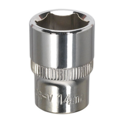 Sealey Sp3814 Premier Fully Polished Socket 3/8"Sq Drive 14Mm