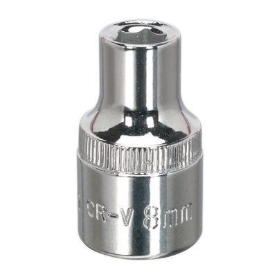 Sealey Walldrive Socket 8mm 1/2" Square Drive Fully Polished Finish Tool Sp1208 from B&Q