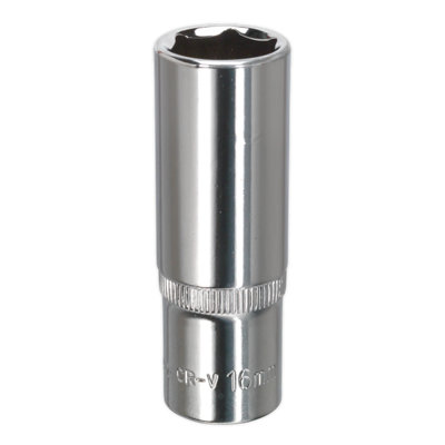 Sealey Walldrive Socket 16Mm Deep 3/8" Drive Fully Polished Finish Tool Sp3816d