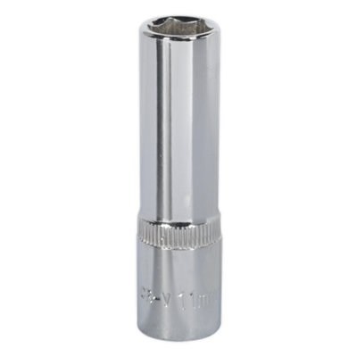 Sealey Premier Fully Polished Deep Socket 3/8"sq Drive 11mm