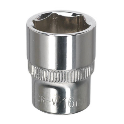 Sealey Sp3816 Premier Fully Polished Socket 3/8"sq Drive 16mm