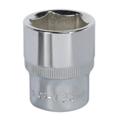 Sealey Premier Fully Polished Socket 1/2"sq Drive 23mm